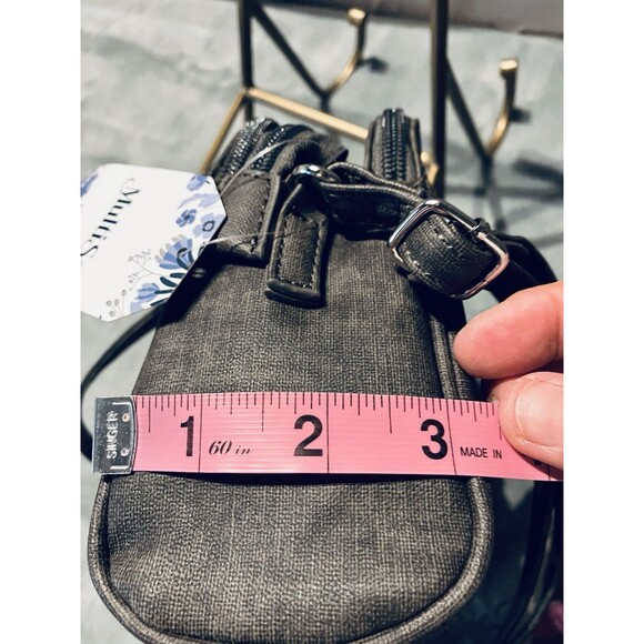 MultiSac Women's Dark Gray Crossbody Dual handles Purse NWT - Picture 3 of 12